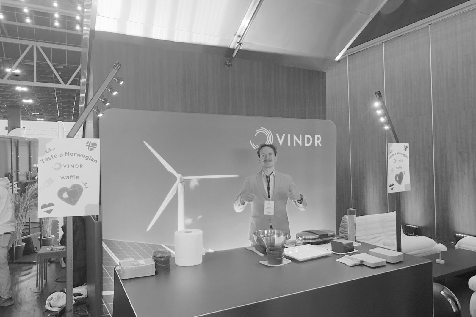 Messestand med Vindrs visuelle profil